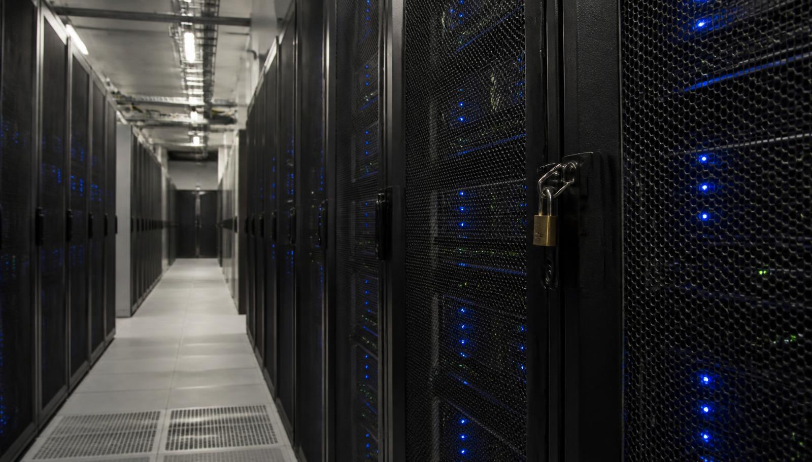 Secure data centre racks protecting customer information